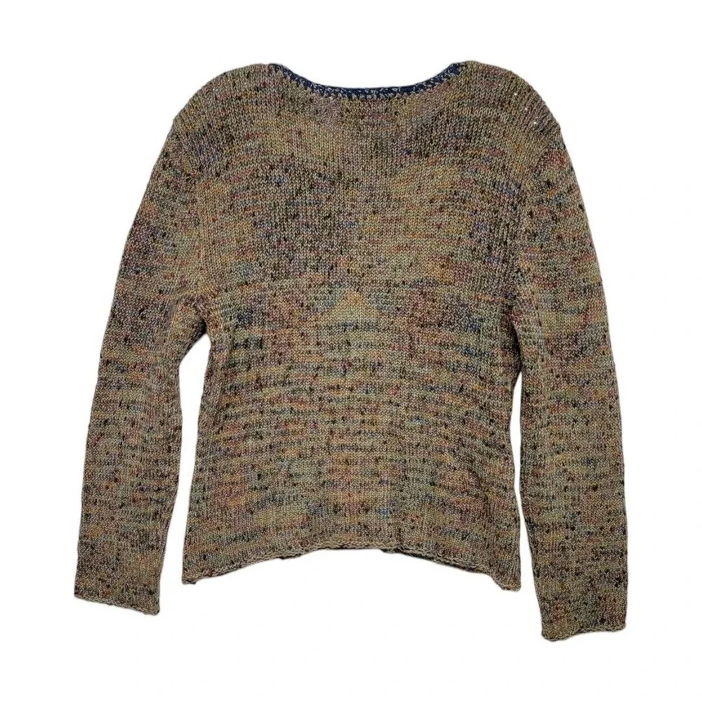 Ani Barrie Multicolor Pullover Sweater With Wooden Button Detail Size M - Picture 2 of 5